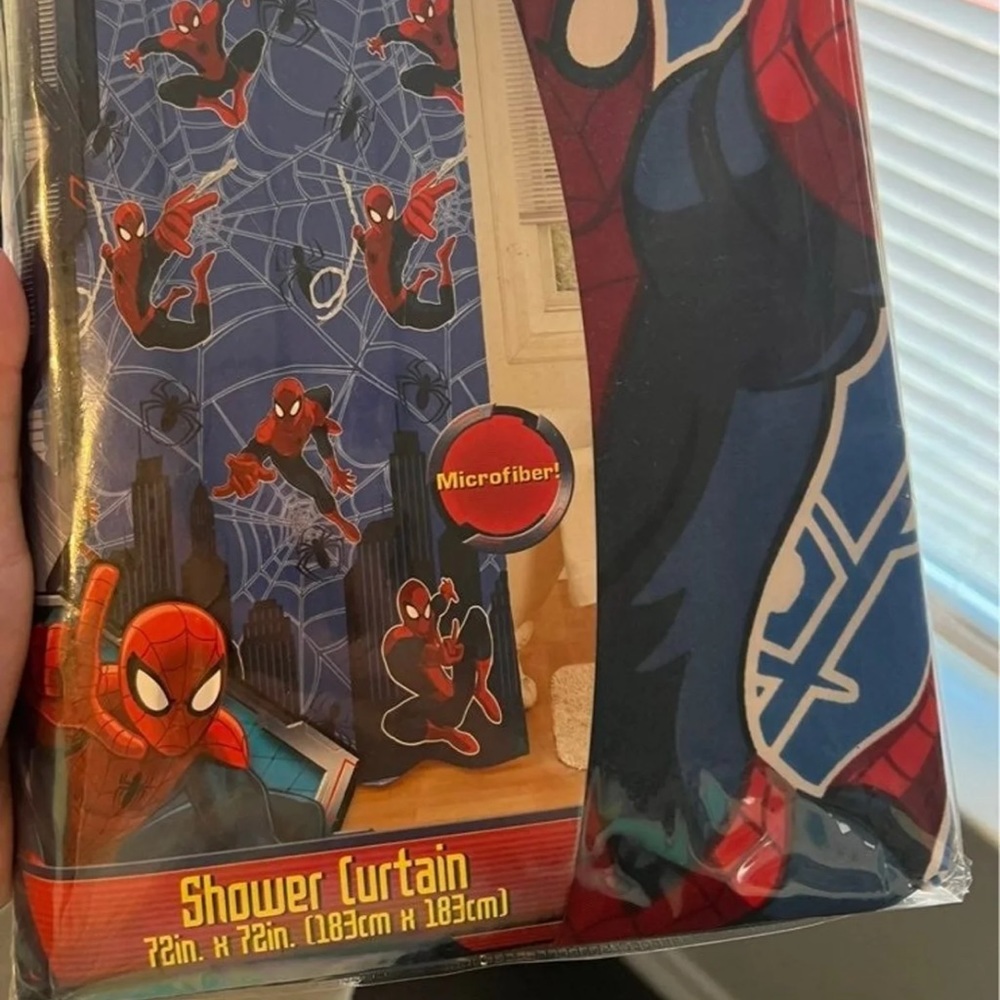 Spider man shower curtain microfiber